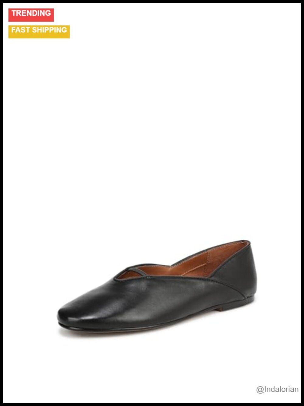 Leather Slip On Flats Round Toe Comfort Walking Shoes